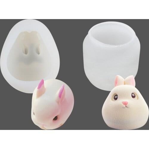 Rabbit Shape Cake Mold Decoration Mold Fondant Cake 3D Mold Food Grade Baking Tool Silicone Molds For Soap form