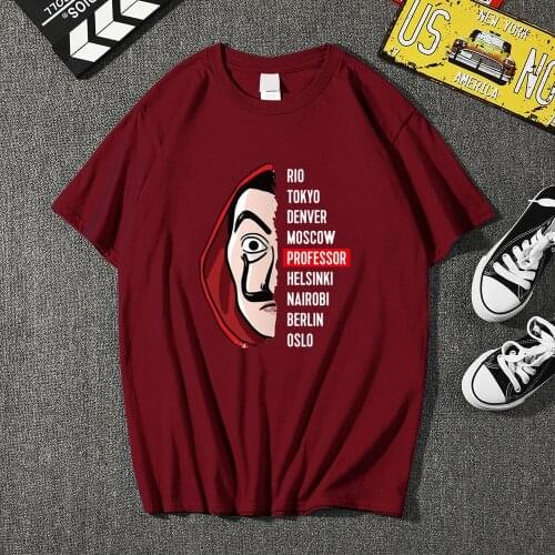 Funny Design La Casa De Papel T Shirt men Money Heist Tees TV Series Tshirts camisetas hombre House of Paper T-Shirt homme tops