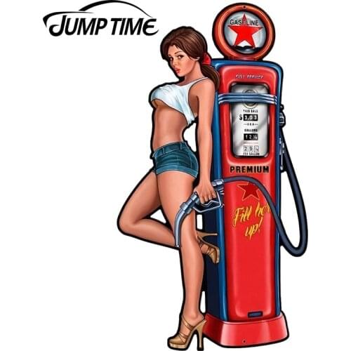 JumpTime 13cm x 7.2cm 3D Car Stickers Sexy Pin up Girl Car Window Decal Sticker Rear Windshield Car Styling JDM