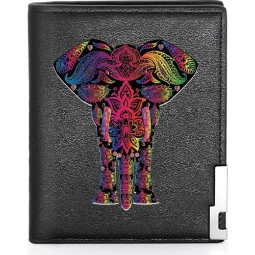 Classic Fashion Elephant Printing Mens Wallet Leather Purse For Men Credit Card Holder Short Male Slim Coin Money Bags