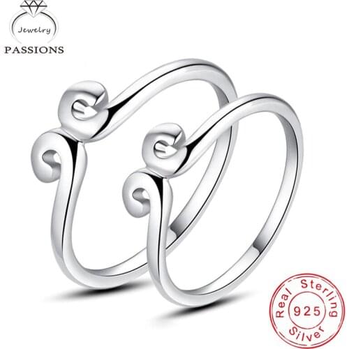 Hot Fashion 925 Sterling Silver Lover Set Rings Twist Rings Open Adjustable Ring Street Style Exquisite Women&Men Jewelry Gift