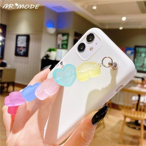 Fashion Colorful 3D Love Heart Wristband Chain Bracelet Phone Case For Samsung Galaxy A32 4G A52 A72 A82 A22 A42 A12 5G F62 M62