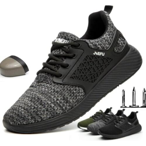 Mens Outdoor Steel Toe Anti Smashing Protective Work Shoes Boots Men Puncture Proof Safety Shoes Anti-slip Indestructible Boots