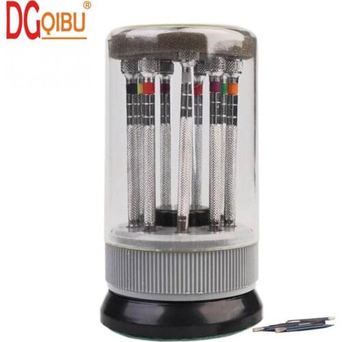 Watch Mobile Phone Laptop Repair Tool 9 in 1 Magnetic Screw Driver Precision Screwdriver Tool Kit Rotatable Base pocket tool set