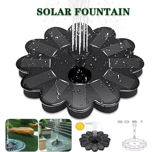 Solar Fountain Nozzles Outdoor Decor Pump Pool Pond Mini Water Fountain Solar Panel Floating Bird Bath Waterfall Fountains