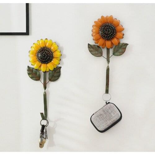 Wall Hook Mounted Hanger sunflower Resin for Coat Hat Robe Towel Useful Hooks Holders Towel Dish Cloth Keys Hangers
