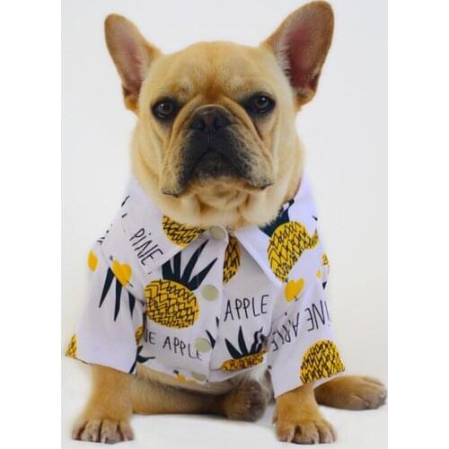 French Bulldog Dog Clothes Hawaii Style Printing Thin Dogs Shirt For Pug Corgi Breathable Fashion Spring Summer Pets Clothing