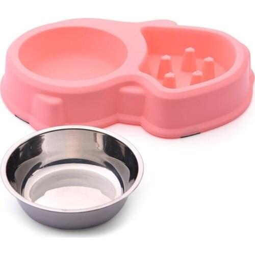 Dog Slow Eating Non Slip Durable Puzzle Bowl Plastic Feeder Dish Pet Supplies with Baffle Design Dog Puzzle Plates