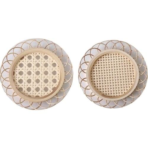 Simple Style Drink Cup Coasters Japanese Mat Dining Table Placemat Bamboo Woven Saucer Mat Non-slip Pot Holder Woven Cup