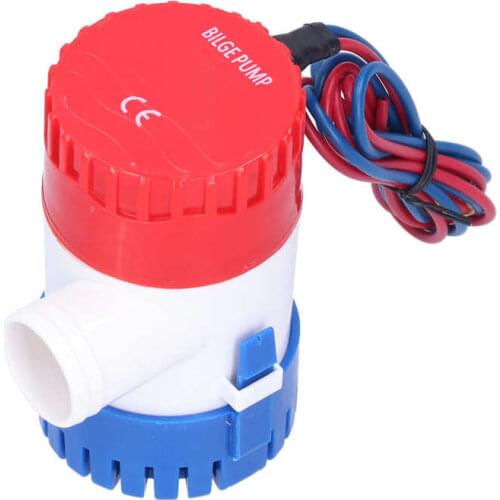 DC 12V 24V Bilge Pump Semi-Automatic Switch Electric Small Submersible Pump For Drain Provide Power 350/500/750/1100GPH