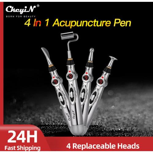 Acupuncture Pen 4 In 1 Electronic Meridian Energy Pulse Massage Pen Pain Relief Tools Massager Laser Point Pluse Massage 50