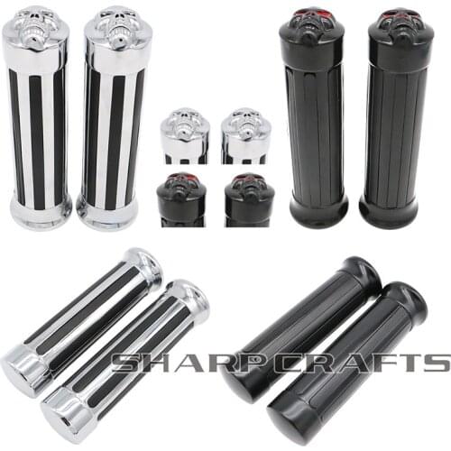 7/8 inch 22mm Skull Handlebar Hand Grips Throttle Sleeve Tube For Honda Kawasaki Suzuki Yamaha Cruiser Chopper Custom
