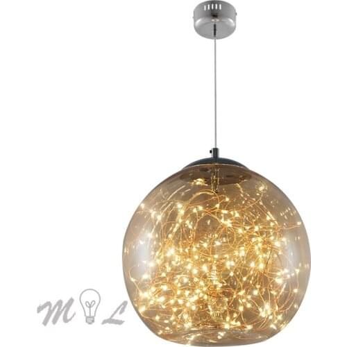 Nordic Designer Led Hanging Lamp Glass Ball Pendant Light Lamparas De Techo Colgante Moderna Christmas Suspension Luminaire 5W