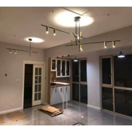 Light modern living room bedroom chandelier minimalist dining room bar long brass chandelier personalized creative desk lamp