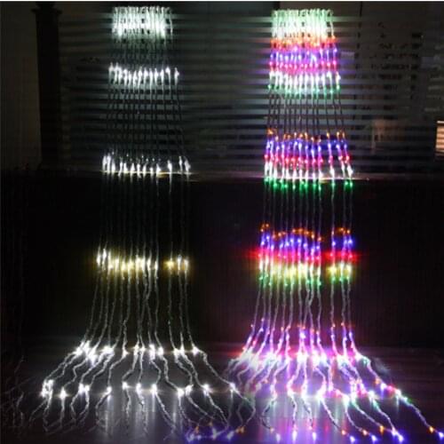 LED Halloween Decoration Waterfall Water Lamp String Curtain Light Holiday Background Decoration Lantern Christmas Decoration
