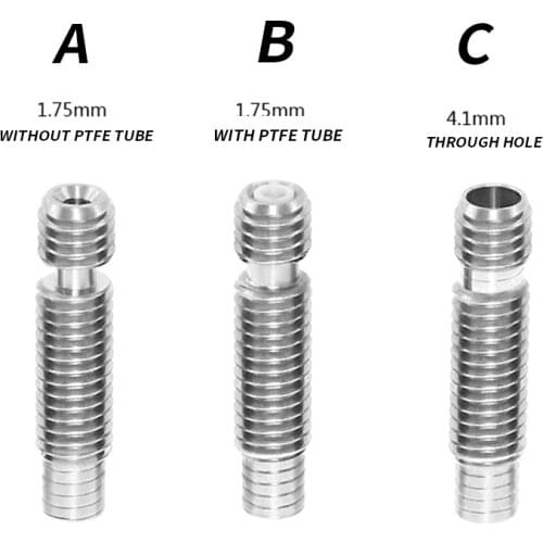 V6 Heatbreak Short Heat Break Titanium PTFE Throat M6 for 1.75mm 3mm 3D Printer Extruder Hotend Volcano