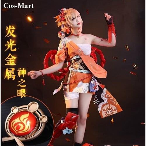 Game Genshin Impact Yoimiya Cosplay Costume Gorgeous Sweet Kimono Uniform Female Activity Party Role Play Clothing S-XL New