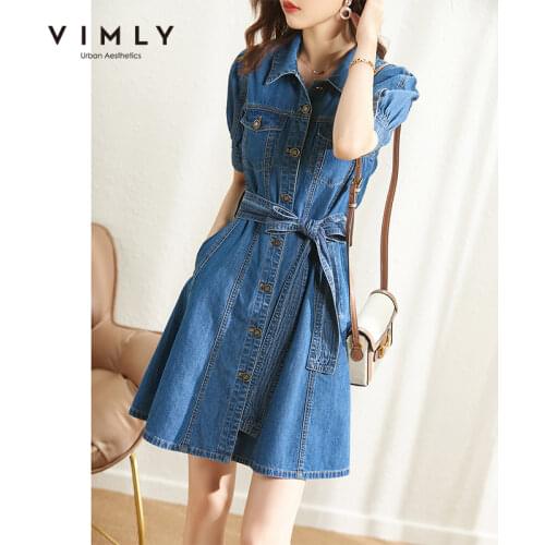Джинсовые летние платья Vimly China At AliExpress