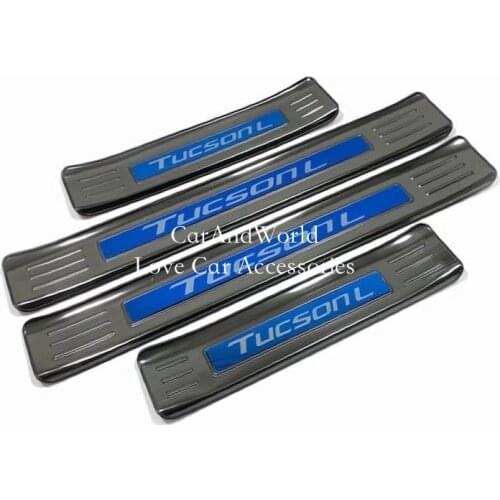 For Hyundai Tucson L NX4 2021 2022 External Door Sill Plate Pedal Guard Cover Trims Stainless Steel Car Styling Accessories