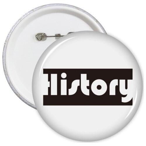 Course And Major History Black Round Pins Badge Button Clothing Decoration Gift 5pcs