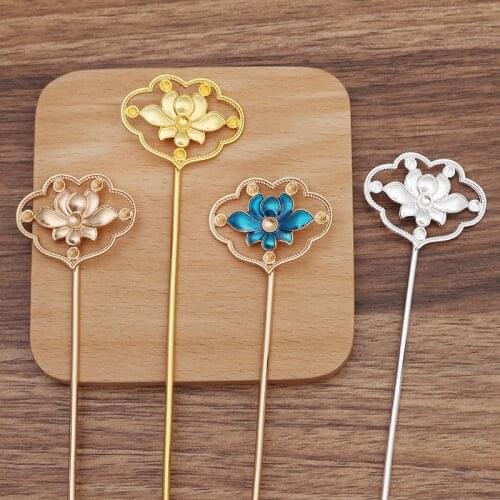 10 Pieces Flower Shape Metal Hair Sticks Hairpin Step Shake Hair Jewelry Diy Hair Accessories For Women