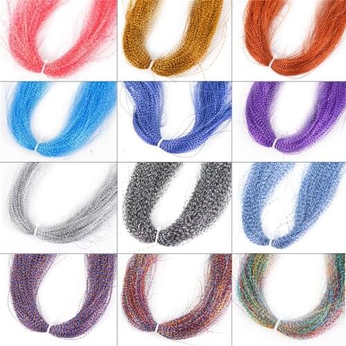 Maximumcatch 12Packs Twisted Flashabou Holographic Tinsel Fly Fishing Tying Crystal Flash String Jig Hook Lure Making Materials