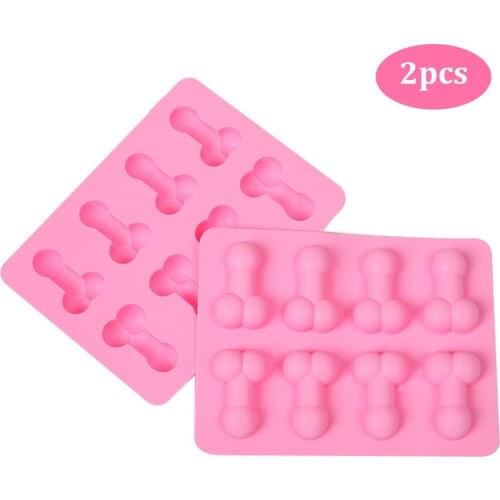 2pcs/Lot Silicone Penis Ice Cake Kitchen Supplies From New Dick Funny Sex Tray Soap Chocolate Cake Molde Party Gift