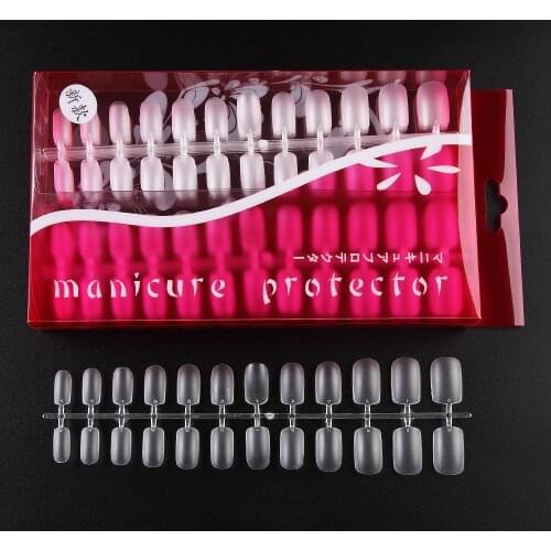 288pcs/Case Square Ultra Thin Clear Full Cover Acrylic False Nail Tips ABS material Coffin Shape Frosted Surface False Nail Tips