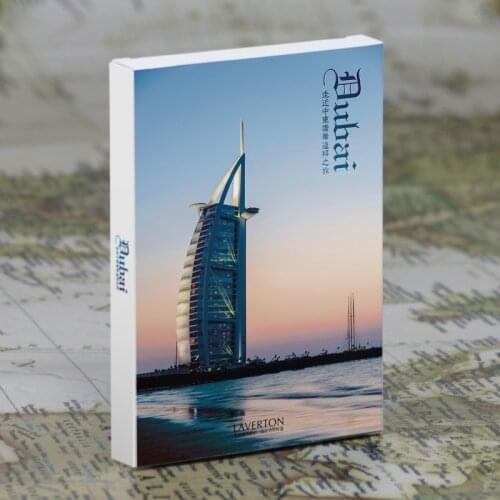 30pcs / set World Scenic Series Postcard Envelope Dubai City View Night View Scenic Postcard Decorative card