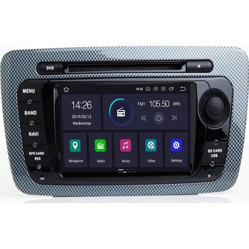 7" Android 10 4+64G Radio GPS RCA RDS Car DVD Player for Seat Ibiza MK4 6J SportCoupe Ecomotive Cupra 2009 2010 2011 2012-2019