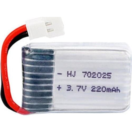 3.7V 220mAh Lipo Battery for X4 X11 X13 RC Drone Quadcopter Spare Parts 3.7v Rechargeable battery 702025 XH2.54 Plug 1Pcs