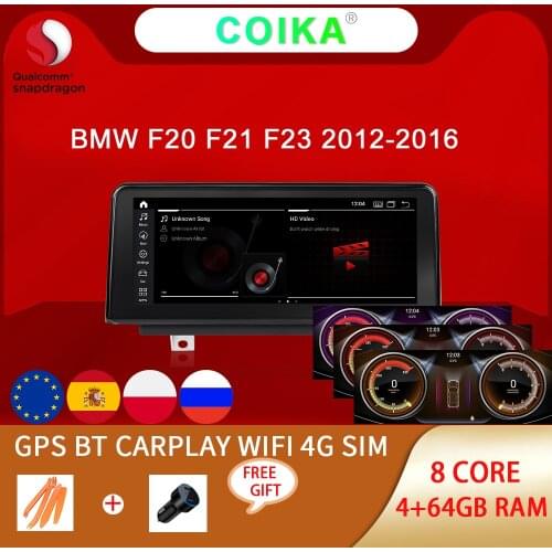 8 Core Android 10 System Car Multimedia Stereo For BMW F20 F21 F23 2012-2016 WIFI 4G 1920*720 IPS Screen 4+64GB GPS Navi Carplay