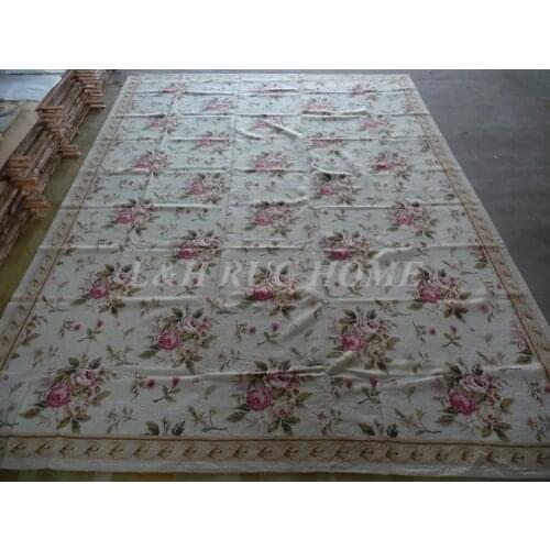 Free shipping 10K 10'X14' needlepoint rugs, 100% New Zealand wool rugs anti-slip