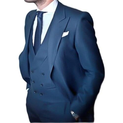 High Quality Groom Men Suit3 Pieces(Jacket+Pants+Vest+Tie) Fashion Terno Masculino Bespoke Brand Suit Formal Fashion Prom