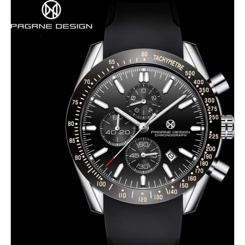 Pagrne Design New Men Quartz Watch Rubber Belt Mens Luxury Watch Fashion Casual Sports Waterproof Male Clock Relogio Maasculino