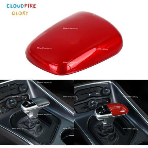 CloudFireGlory Central Gear Shift Knob Decor Cover Trim Red For Dodge Challenger Charger 2015 2016 2017 2018 2019