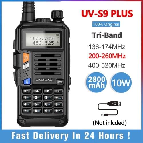 2021 Baofeng UV-S9 PLUS Tri-Band Dual Antenna Walkie Talkie VHF 136-174Mhz/220-260Mhz&UHF 400-520Mhz Ham Radio Transceiver UV5R