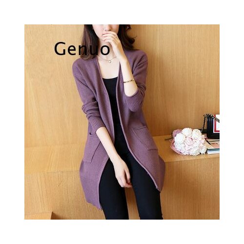 Autumn Winter knitted Cardigan Women Sweater Coat Long Sleeve Casual Coats female Korean Loose Sweater Cardigan Women Tops