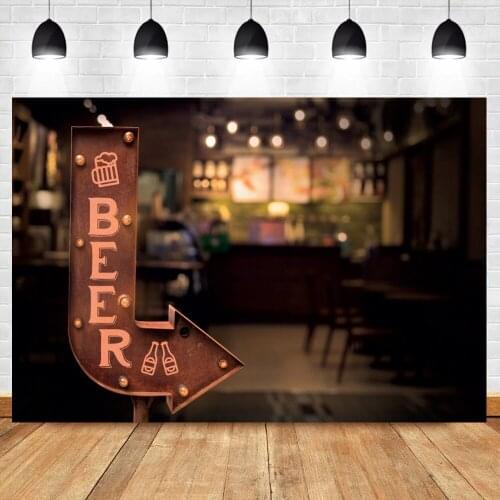 Laeacco German Oktoberfest Poster Bar Signpost Beer Pattern Photozone Photographic Backdrop Photography Background Photo Studio