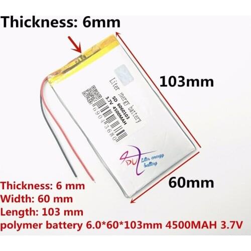Best battery brand Size 6060103 3.7V 4500mah Lithium polymer Battery with Protection Board For Tablet PCs PDA Power Bank Free Sh
