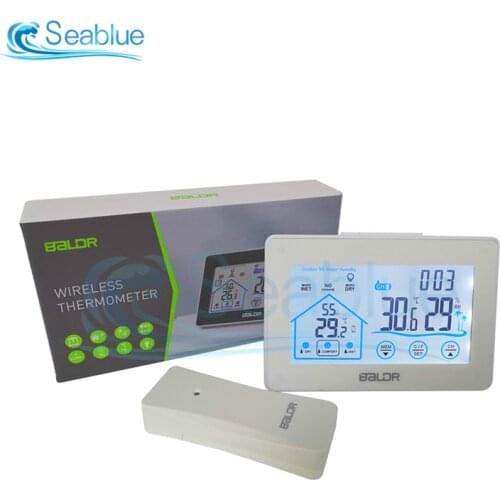 Weather Station Indoor Outdoor Clock Touch Screen Smart Thermometer and Hygrometer Wireless Dicital Clock Monitor Weather