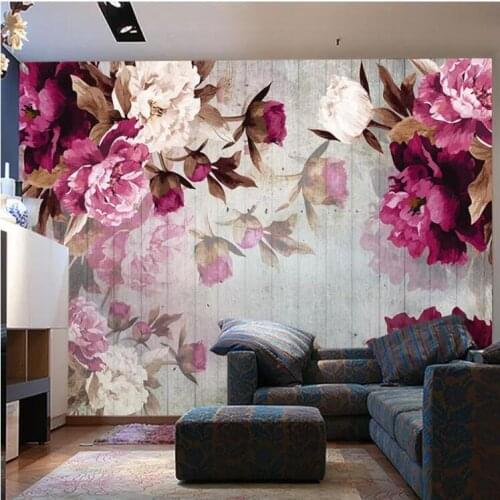Custom Mural Wallpaper Romantic Hand Painted Flower Non-woven Wallpaper for Bedroom Walls Living Room TV Background Decor 3D