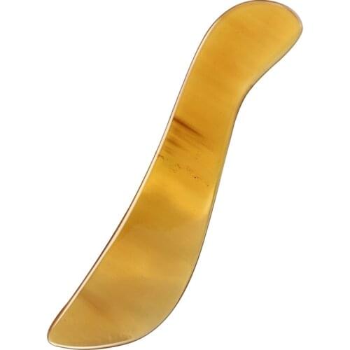 Authentic White Buffalo Horn Guasha Care Tool Scraping Plate Shaving Face Facial Beauty Scraper S Type Thin Delineation Spot