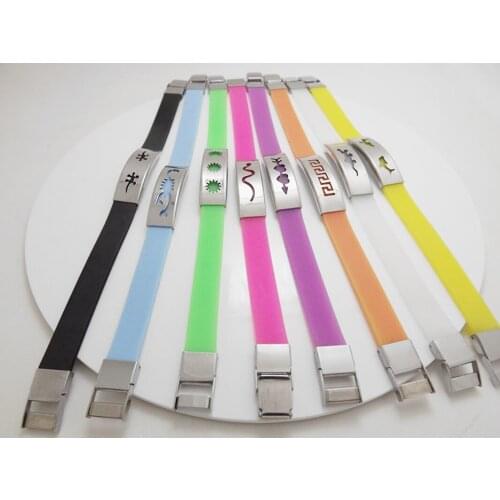 Wholesale 24 pcs quality Color mix Variety of styles pattern stainless steel Silica gel Bracelet