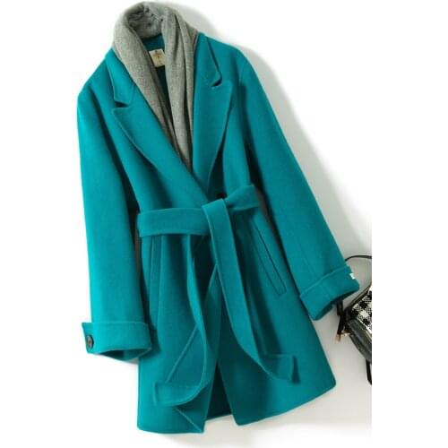Autumn and Winter 2021 Double Faced Cashmere Coat Feminine Temperament Short Pure Wool Coat Korean Slim Little Man Fashion
