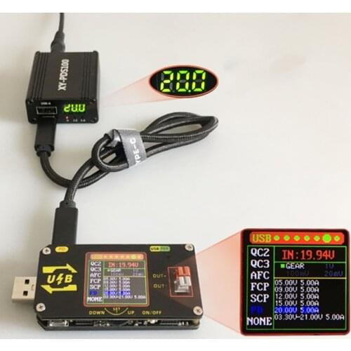 PDS100 QC4.0 PD3.0 12-28V 100W Mobile Phone Quick Charger Step Down Module with DC and Type-C Dual Port Input