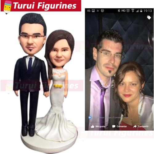 Personalized Wedding Cake Topper Monogram Last Name Surname Decoration Anniversary Gift custom bobblehead figurines for couple