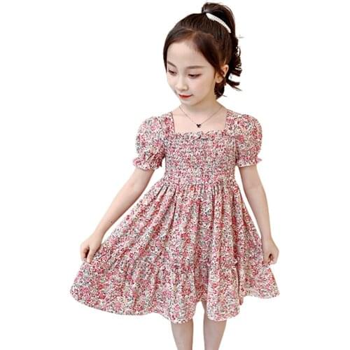 Girl Dress 2021 Newest Dresses For Girl Floral Pattern Children Dresses Summer Kids Costume 6 8 10 12 14