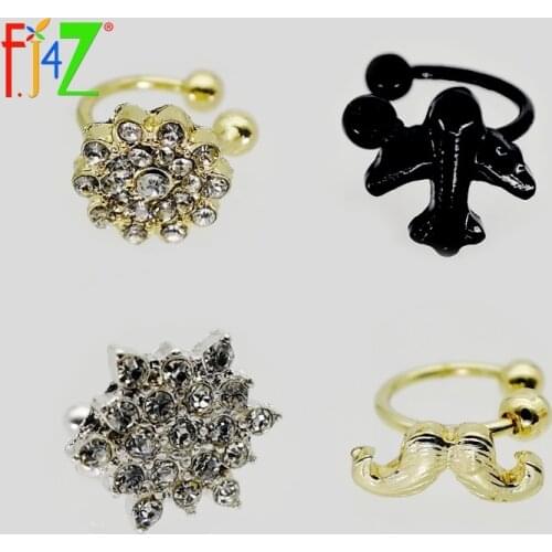 Clearance sale Fashion Ear Cuff lovely cross/snow/star/flower/plane Crystal No Pierced Clip Earrings Ear Cuff For Women Boucles