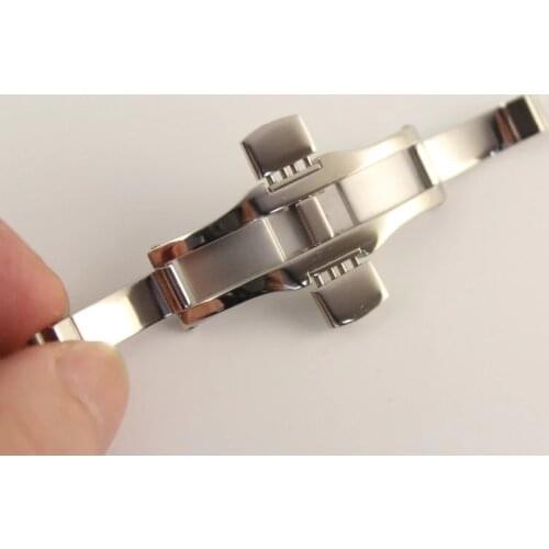 6x25mm Watch Strap Butterfly buckle Stainless steel clasp For T035410 T035407 Solid steel buckle Silver